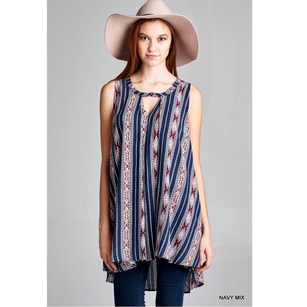 Aztec Hi-Low Oversized Tunic Dress
